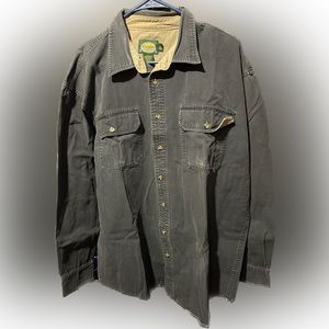 Cabelas dark grey and tan long sleeve button up men’s shirt XL /Tall